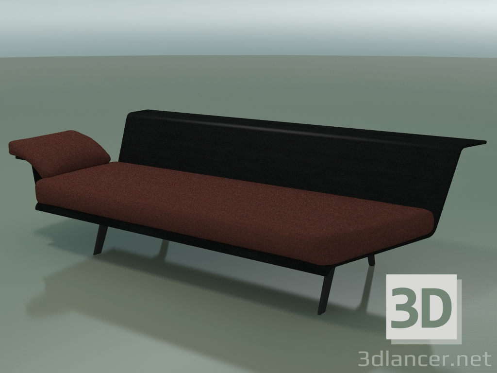 Modelo 3d Módulo de sala de espera angular 4425 (135 ° esquerda, preto) - preview