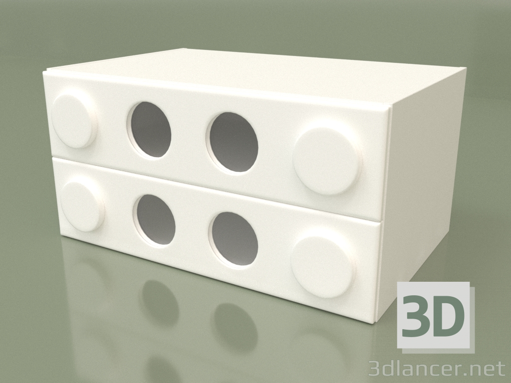 3d model Small chest of drawers (White) - preview