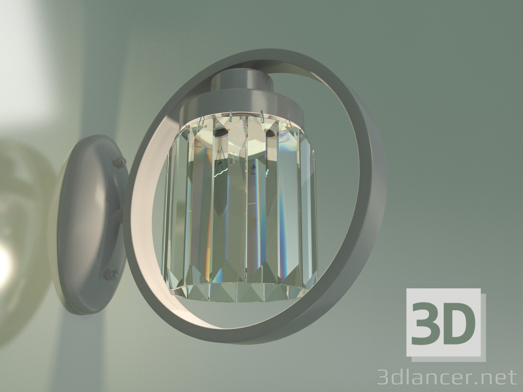 modello 3D Applique 10095-1 (nichel satinato - Strotskis cristallo trasparente) - anteprima