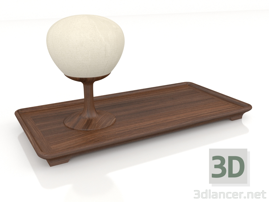 modello 3D Lampada da tavolo Alberi di Toscana (Oliva rettangolare) - anteprima