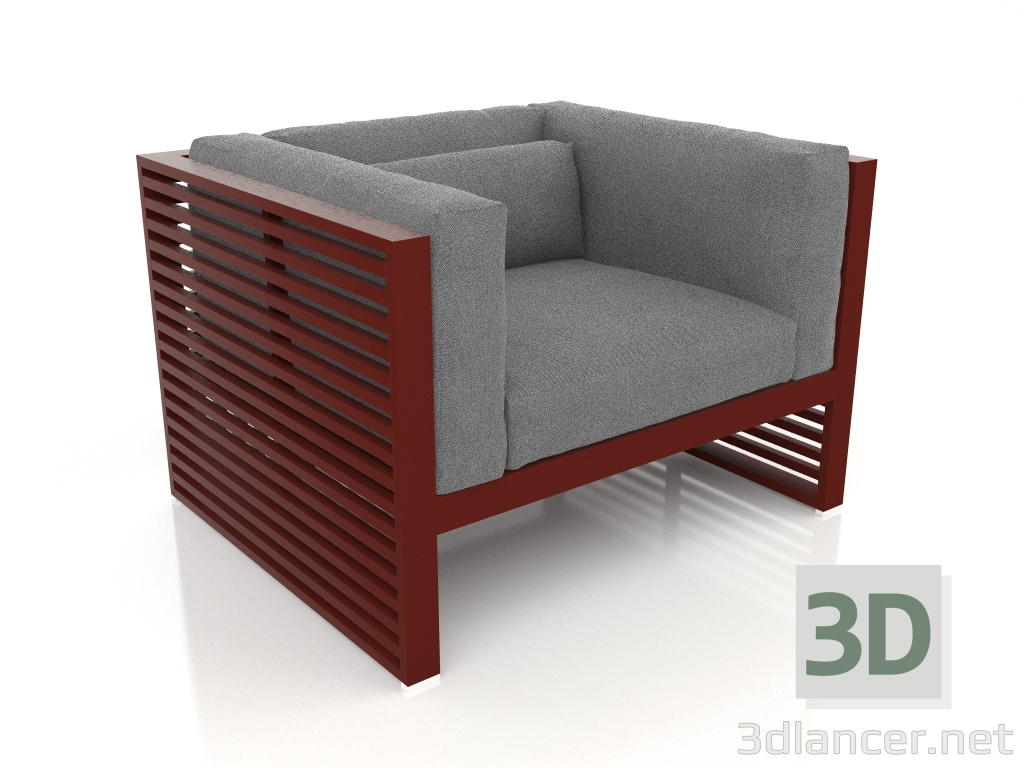 3 डी मॉडल लाउंज कुर्सी (वाइन रेड) - पूर्वावलोकन