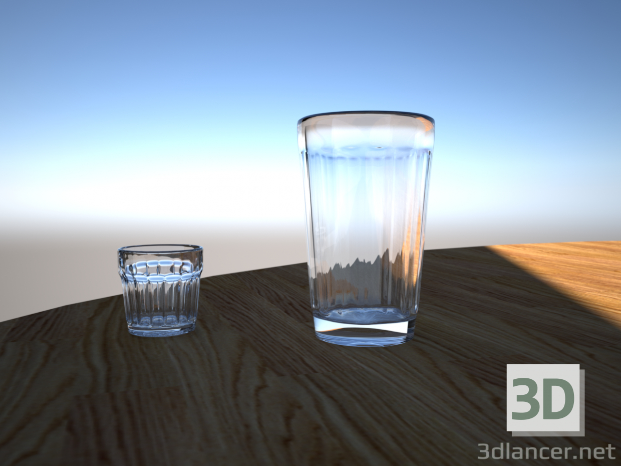 3d model Glass of faceted + rmka - preview