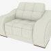 3d model White leather upholstered chair with contrasting dark stitching - preview