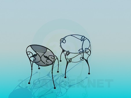 3d model Coffee table and chair - preview 3d model Coffee table and chair - preview