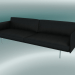 modèle 3D Aperçu du canapé triple (cuir noir raffiné, aluminium poli) - preview