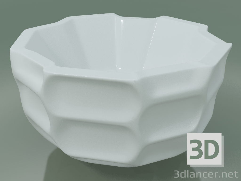modello 3D Vaso Ciotola Tortoise (Bianco) - anteprima