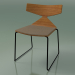 3D Modell Stapelbarer Stuhl 3711 (auf einem Schlitten, mit Kissen, Teak-Effekt, V39) - Vorschau