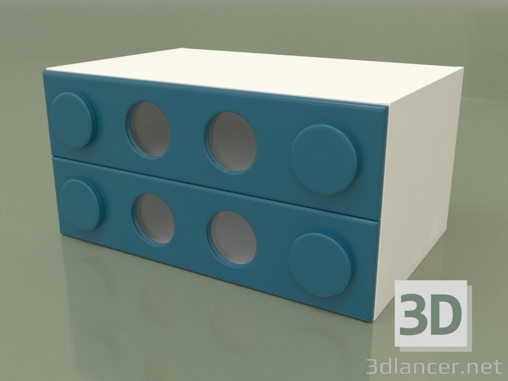 modello 3D Cassettiera piccola (Turchese) - anteprima