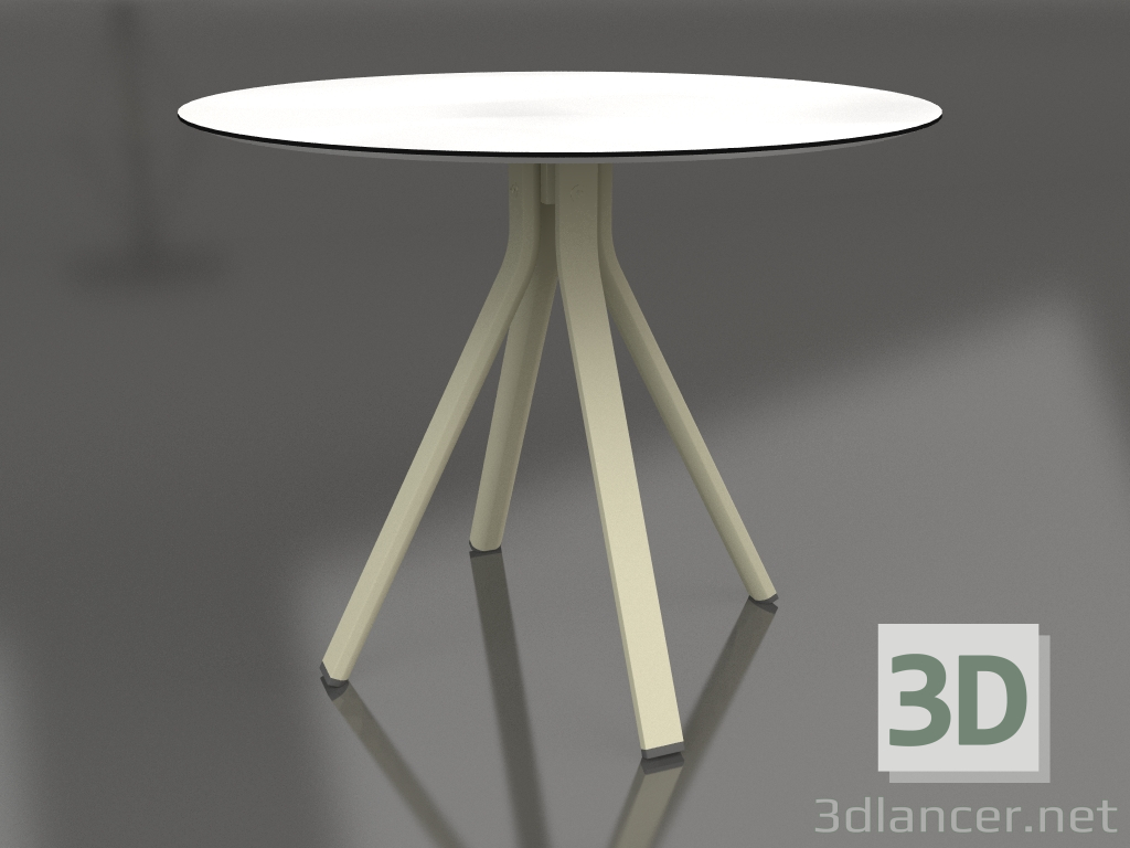 3d model Mesa de comedor redonda sobre pata columna Ø90 (Oro) - vista previa