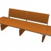 3d model Africa bench with backrest - preview