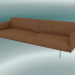 modello 3D Contorno divano triplo (raffina pelle cognac, alluminio lucidato) - anteprima
