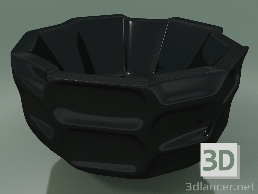 modello 3D Vaso Ciotola Tortoise (Nero) - anteprima