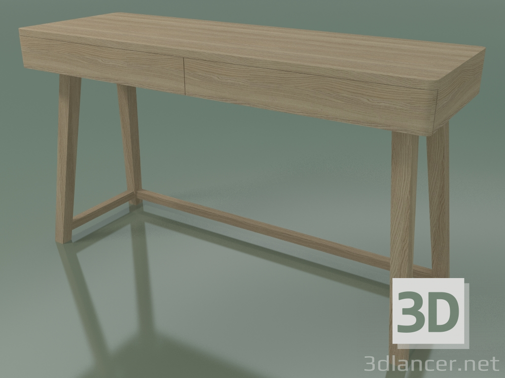 3D Modell Schreibtisch mit zwei Schubladen (50, Rovere Sbiancato) - Vorschau