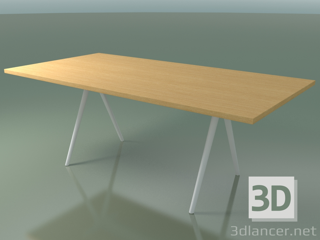 modello 3D Tavolo rettangolare 5433 (H 74 - 100x200 cm, gambe 180 °, impiallacciato rovere naturale L22, V12) - anteprima