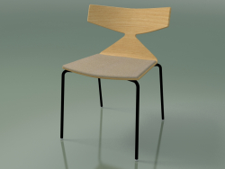 Chaise empilable 3710 (4 pieds en métal, avec coussin, chêne naturel, V39)