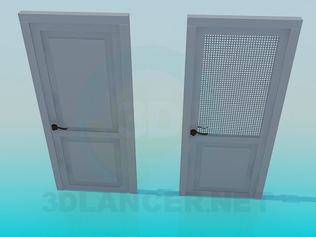 3d model Door with a grid - preview