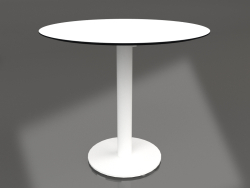Table à manger sur pied colonne Ø80 (Blanc)
