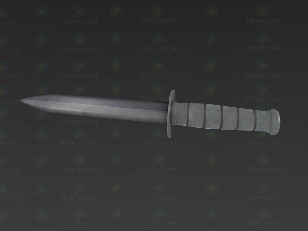 3d Combat Knife Low-Poly model buy - render