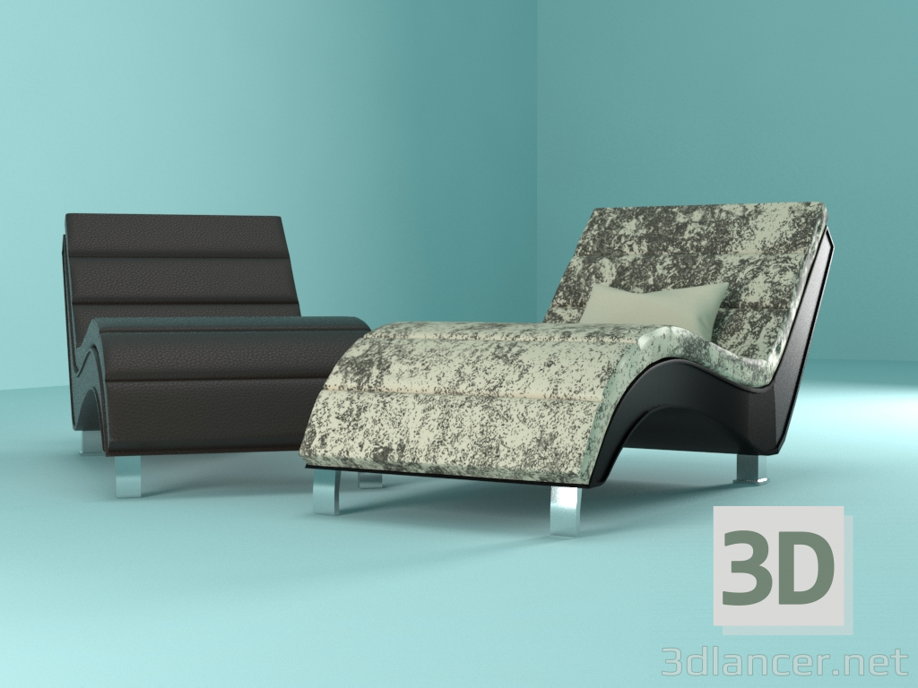 3d model sillón - vista previa