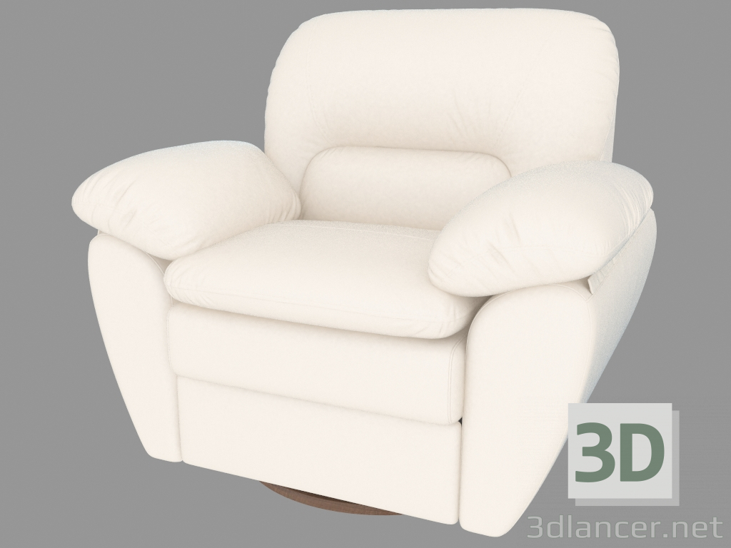 Modelo 3d Cadeira com enchimento macio estofado em pele genuína - preview