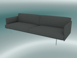 Triple Sofa Outline (Remix 163, Aluminium poliert)