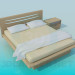 3d model Double bed and bedside table - preview