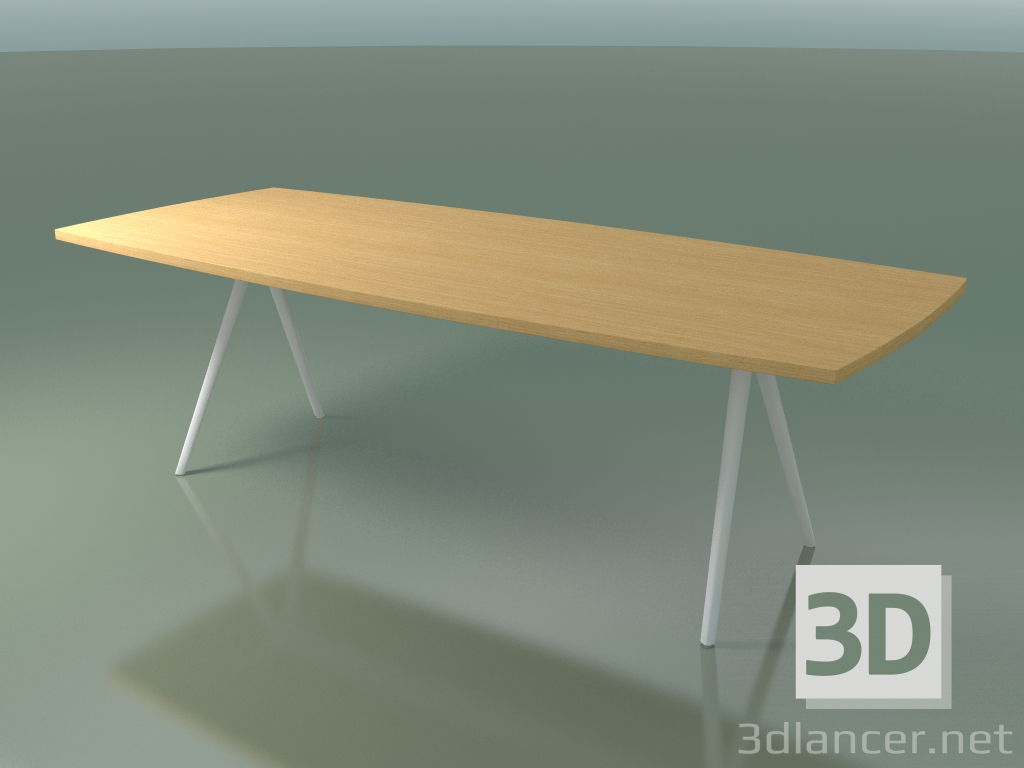 modèle 3D Table en forme de savon 5434 (H 74 - 100x240 cm, pieds 150 °, plaqué L22 chêne naturel, V12) - preview