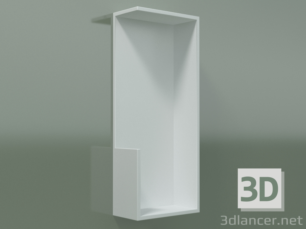 modello 3D Mensola verticale (90U19002, Glacier White C01, L 24, P 12, H 60 cm) - anteprima