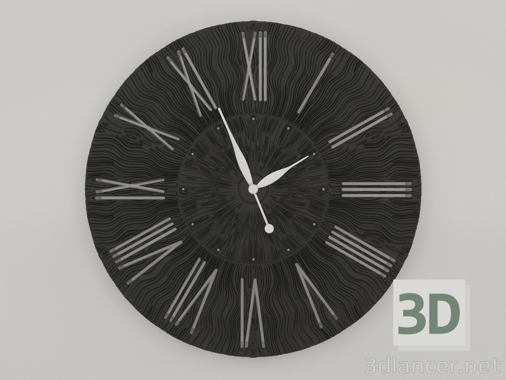 3 डी मॉडल दीवार घड़ी ट्विंकल (काला) - पूर्वावलोकन