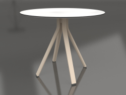 Round dining table on column leg Ø90 (Sand)