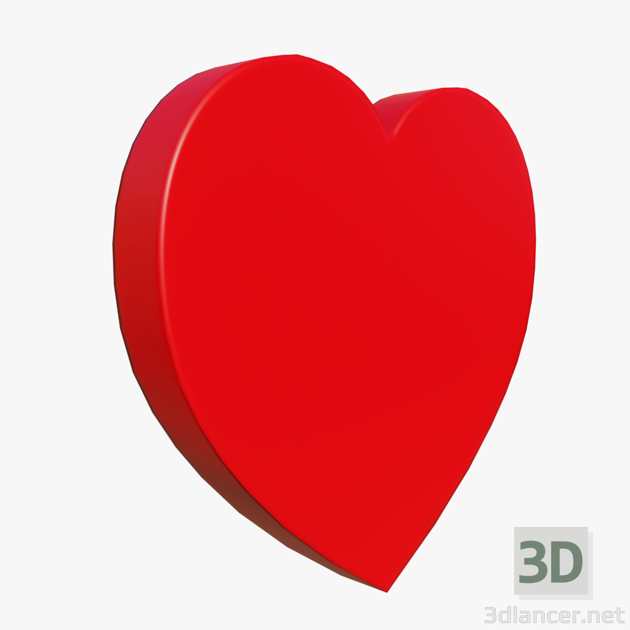 3d Love heart symbol 2 model buy - render