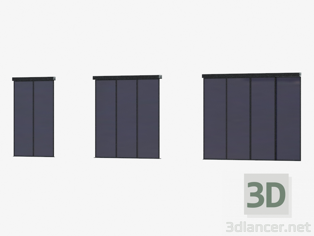 3d model Interroom partition of A7 (black transparent black) - preview