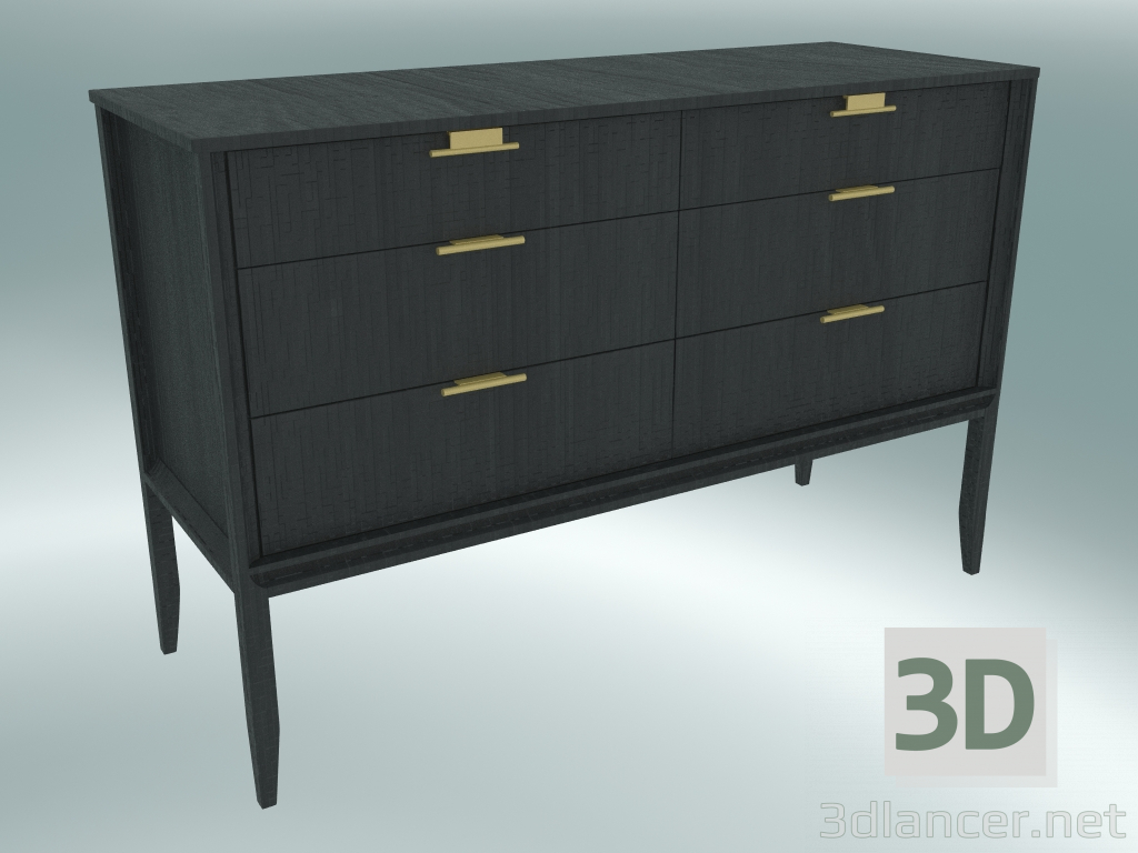 3d model Chest of 6 drawers (Dark Oak) - preview