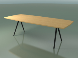 साबुन के आकार की मेज 5434 (एच 74 - 100x240 सेमी, पैर 150 °, लिनेन युक्त प्राकृतिक ओक, वेक्स)