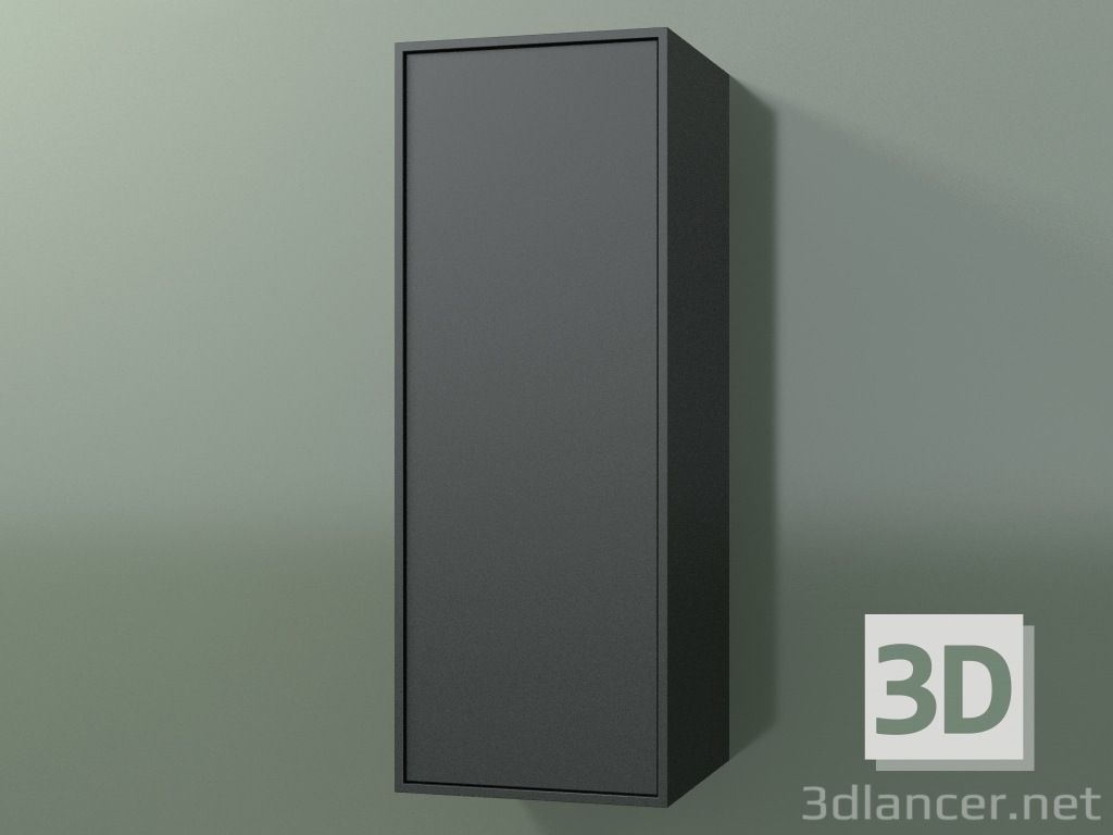 3d model Wall cabinet with 1 door (8BUBСDD01, 8BUBСDS01, Deep Nocturne C38, L 36, P 36, H 96 cm) - preview