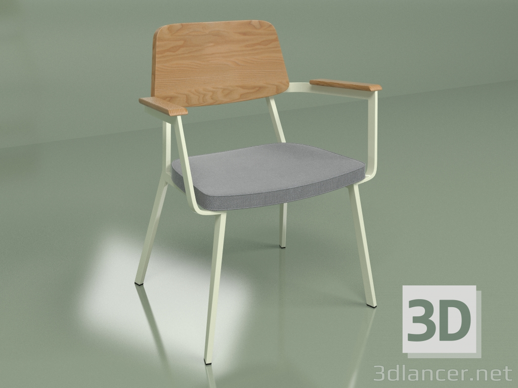 modèle 3D Chaise Sprint Armchair 2 (chêne, blanc) - preview