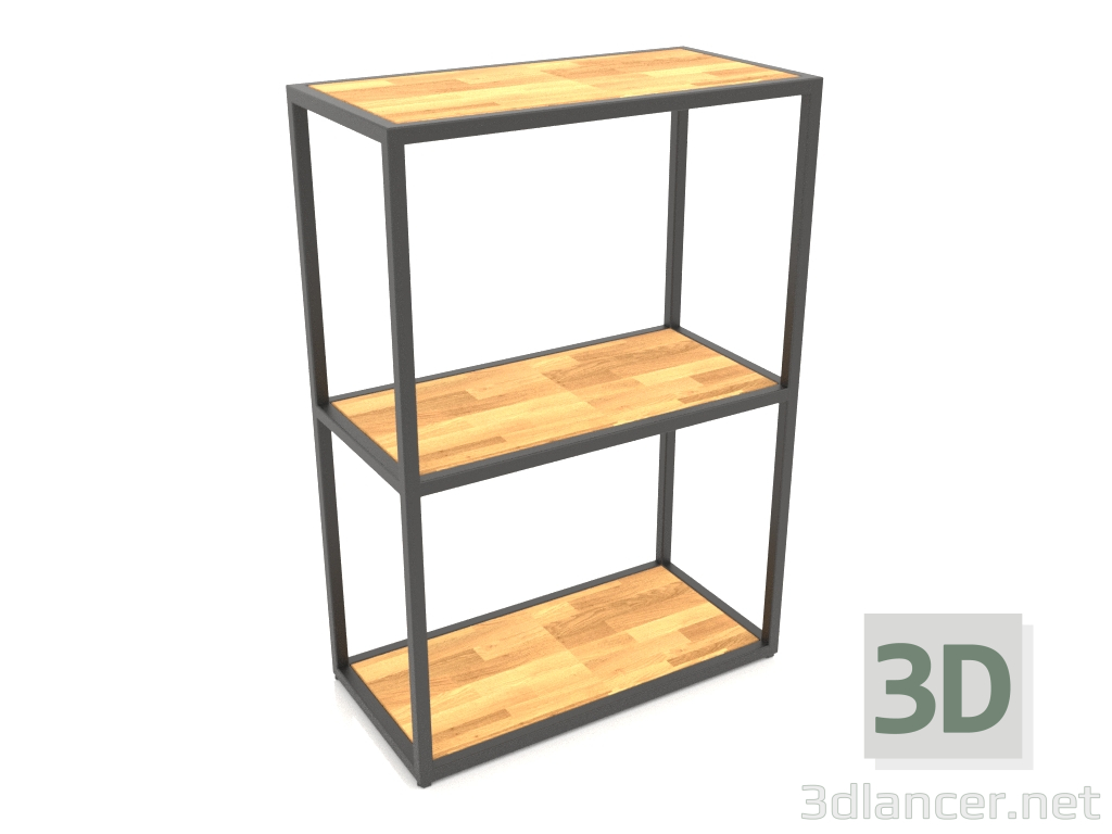 modèle 3D Rack-console rectangulaire (BOIS, 60x30x86, 3 étagères) - preview