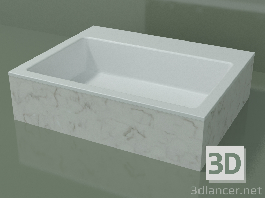 modello 3D Lavabo da appoggio (01R131302, Carrara M01, L 60, P 48, H 16 cm) - anteprima
