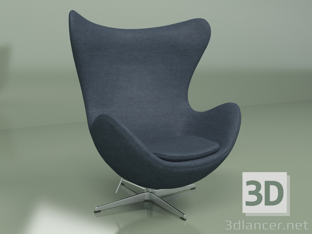 3 डी मॉडल कुर्सी अंडा (गहरा नीला) - पूर्वावलोकन