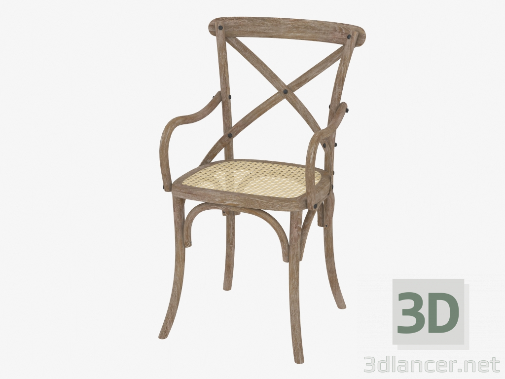 3d model Una silla de comedor con apoyabrazos GRANJA DE BRAZO SILLA (8827.0202) - vista previa