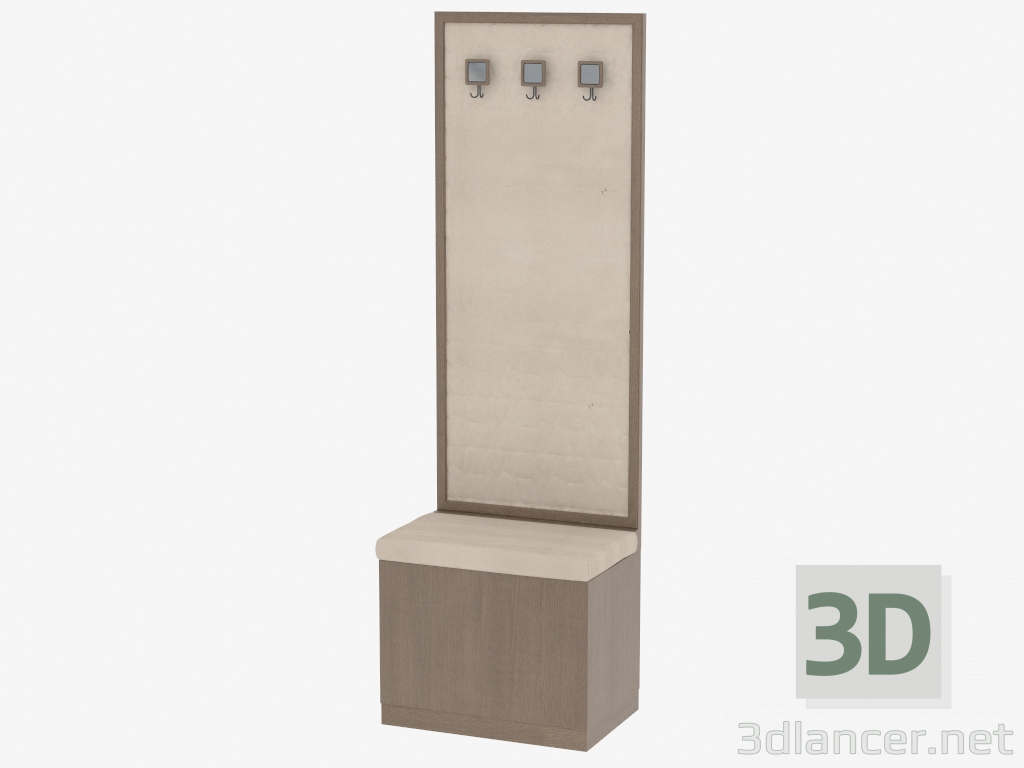 3d модель Вешалка с системой хранения и сиденьем PLAMOLI – превью