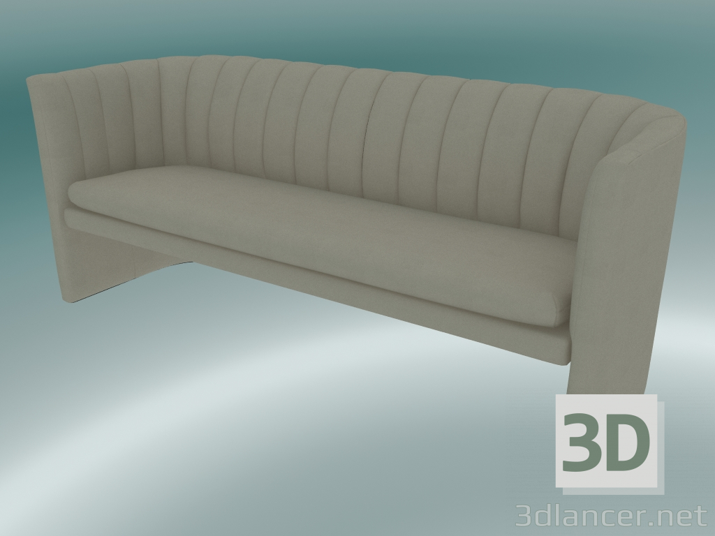 modello 3D Mocassino triplo divano (SC26, H 75cm, 185x65cm, Velvet 14 Pearl) - anteprima