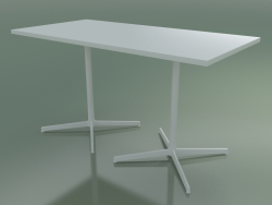 Rechteckiger Tisch mit doppelter Basis 5524, 5504 (H 74 - 69x139 cm, Weiß, V12)