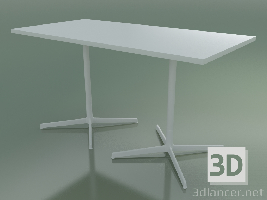 modello 3D Tavolo rettangolare con doppia base 5524, 5504 (H 74 - 69x139 cm, Bianco, V12) - anteprima