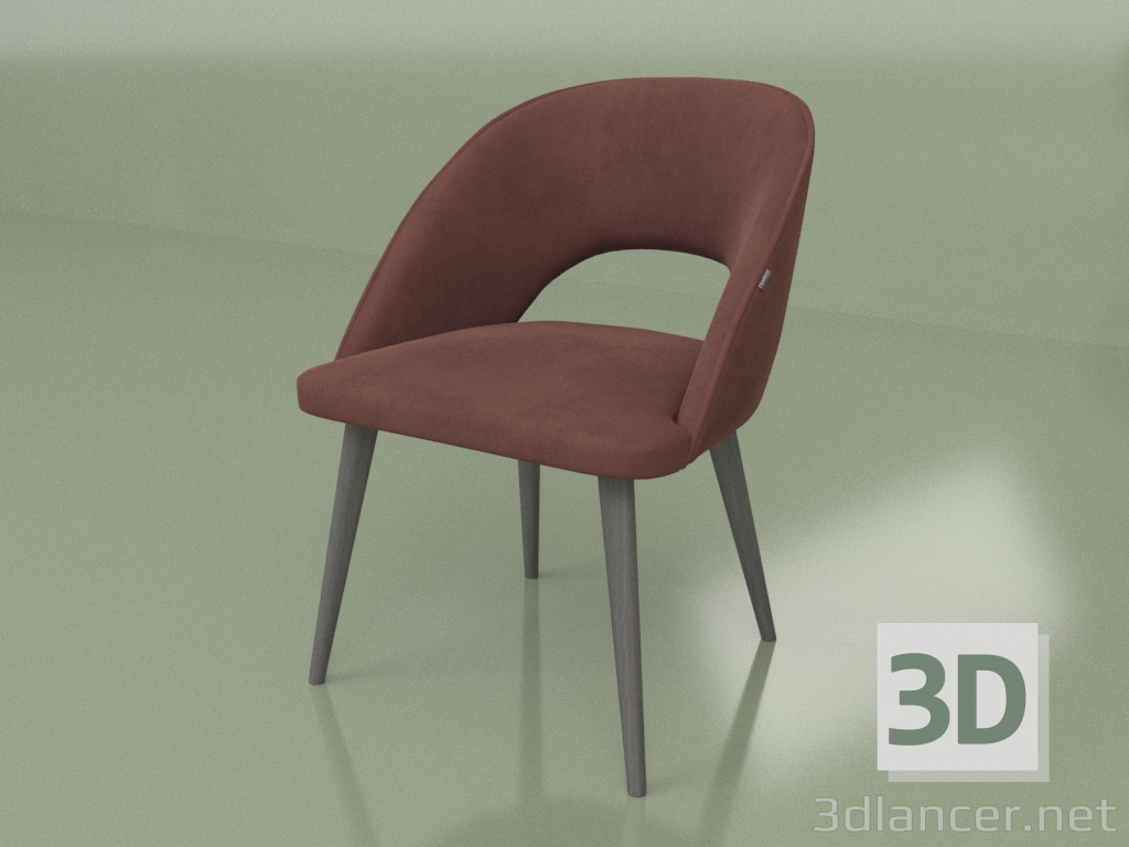 Modelo 3d Cadeira Rocco (pernas pretas) - preview