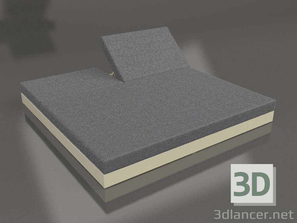 modèle 3D Lit avec dossier 200 (Or) - preview