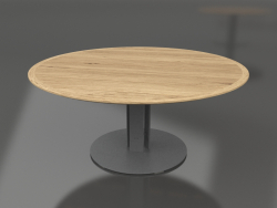 डाइनिंग टेबल Ø170 (एन्थ्रेसाइट, इरोको लकड़ी)