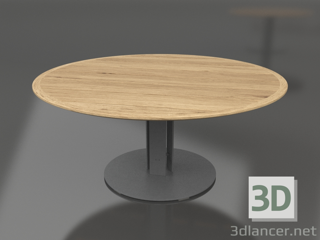 modello 3D Tavolo da pranzo Ø170 (Antracite, Legno Iroko) - anteprima