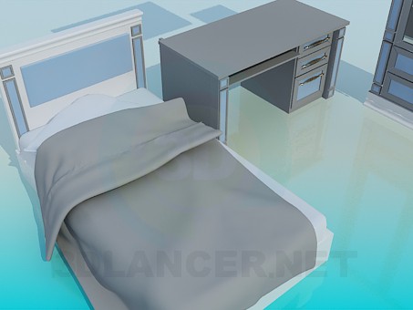 3d model The furniture in the bedroom - preview 3d model The furniture in the bedroom - preview