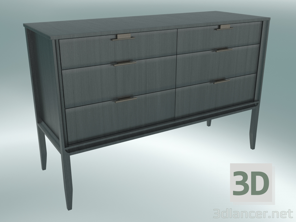 3d model Chest of 6 drawers (Oak gray) - preview